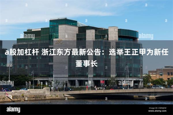 a股加杠杆 浙江东方最新公告：选举王正甲为新任董事长