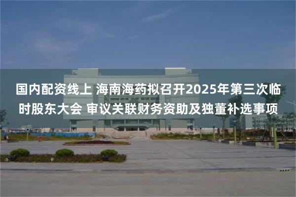 国内配资线上 海南海药拟召开2025年第三次临时股东大会 审议关联财务资助及独董补选事项