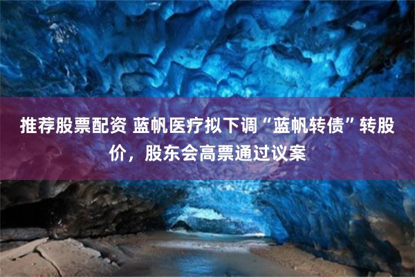 推荐股票配资 蓝帆医疗拟下调“蓝帆转债”转股价，股东会高票通过议案