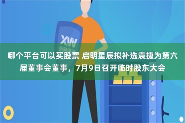 哪个平台可以买股票 启明星辰拟补选袁捷为第六届董事会董事，7月9日召开临时股东大会