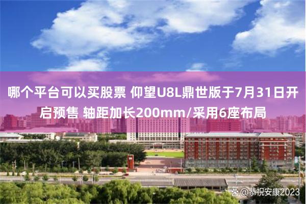 哪个平台可以买股票 仰望U8L鼎世版于7月31日开启预售 轴距加长200mm/采用6座布局