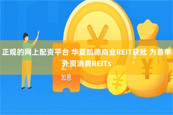 正规的网上配资平台 华夏凯德商业REIT获批 为首单外资消费REITs