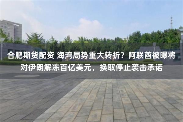 合肥期货配资 海湾局势重大转折?阿联酋被曝将对伊朗解冻百亿美元,换取停止袭击承诺