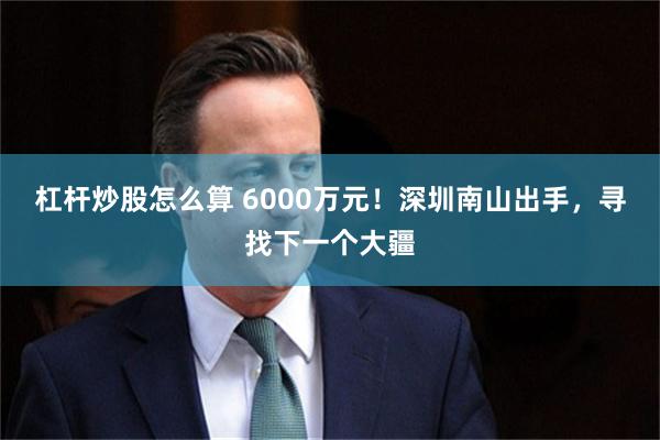 杠杆炒股怎么算 6000万元！深圳南山出手，寻找下一个大疆