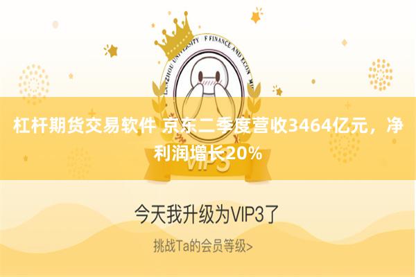 杠杆期货交易软件 京东二季度营收3464亿元，净利润增长20%
