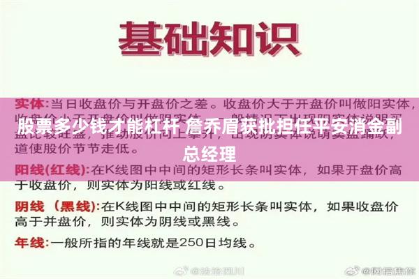 股票多少钱才能杠杆 詹乔眉获批担任平安消金副总经理