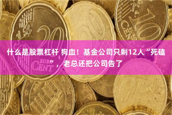什么是股票杠杆 狗血！基金公司只剩12人“死磕”，老总还把公司告了