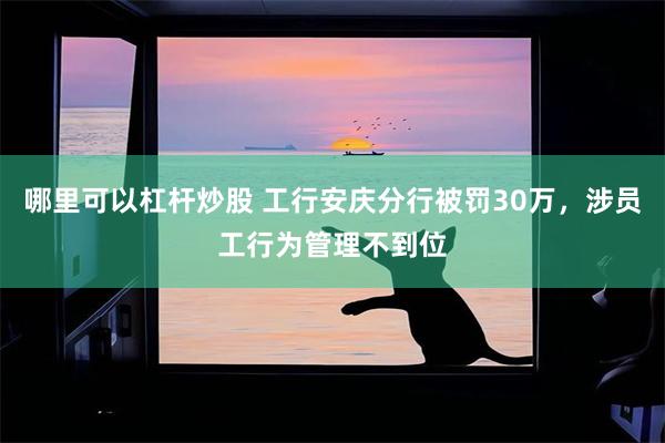 哪里可以杠杆炒股 工行安庆分行被罚30万，涉员工行为管理不到位