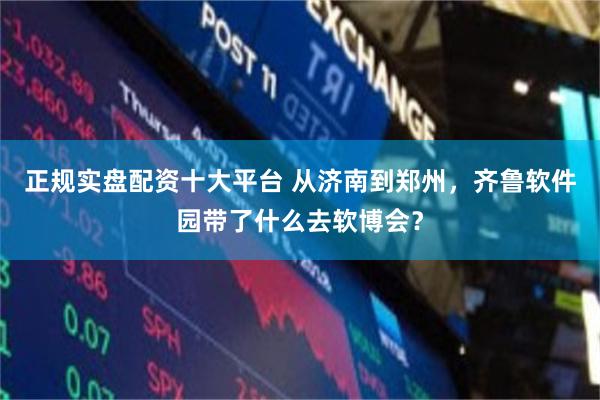 正规实盘配资十大平台 从济南到郑州，齐鲁软件园带了什么去软博会？